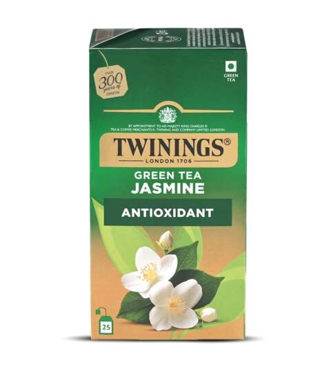 Twinings Green Tea Jasmine, 25 Tea Bags| Pack of 1| Perfectly Balanced & Refreshing Taste| Light, Flowery Aroma| Low Calorie| Handpicked Green Tea Leaves| Enjoy a Hot Cup of Tea