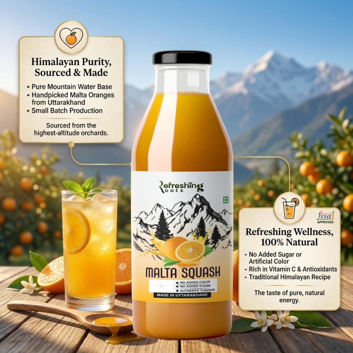 WILD ORANGE (MALTA) SQUASH 750 ML PACK | ORGANIC | AUTHENTIC TASTE | NO ADDED SUGAR | NO ARTIFICAL COLORS | RICH IN VIT-C | ORANGE JUICE - Image 6