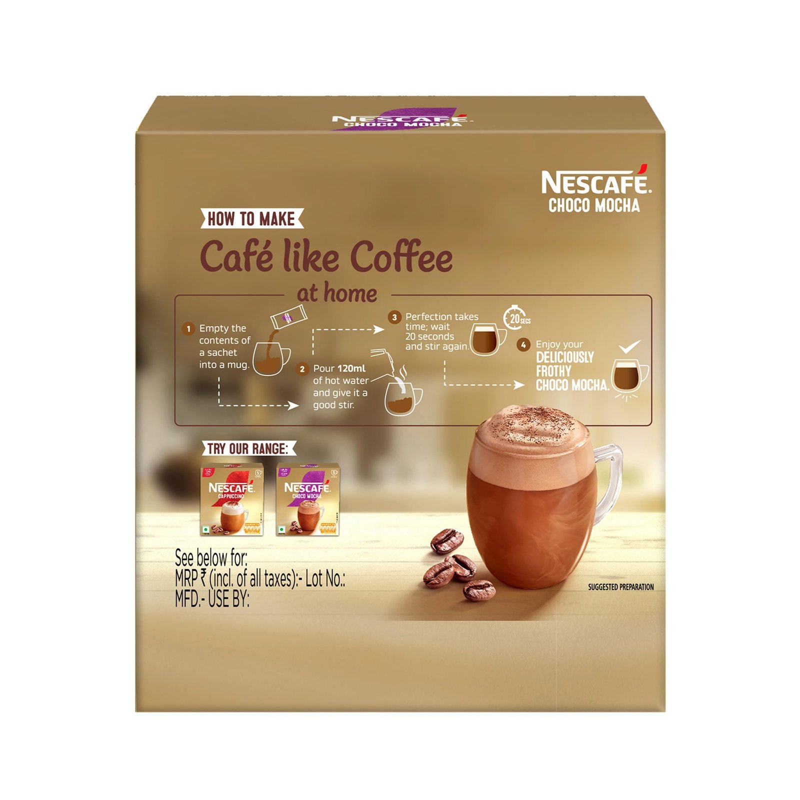 Nescafé Choco Mocha Instant Coffee Premix, 125g, (5 Sachets x 25 g) - Image 2