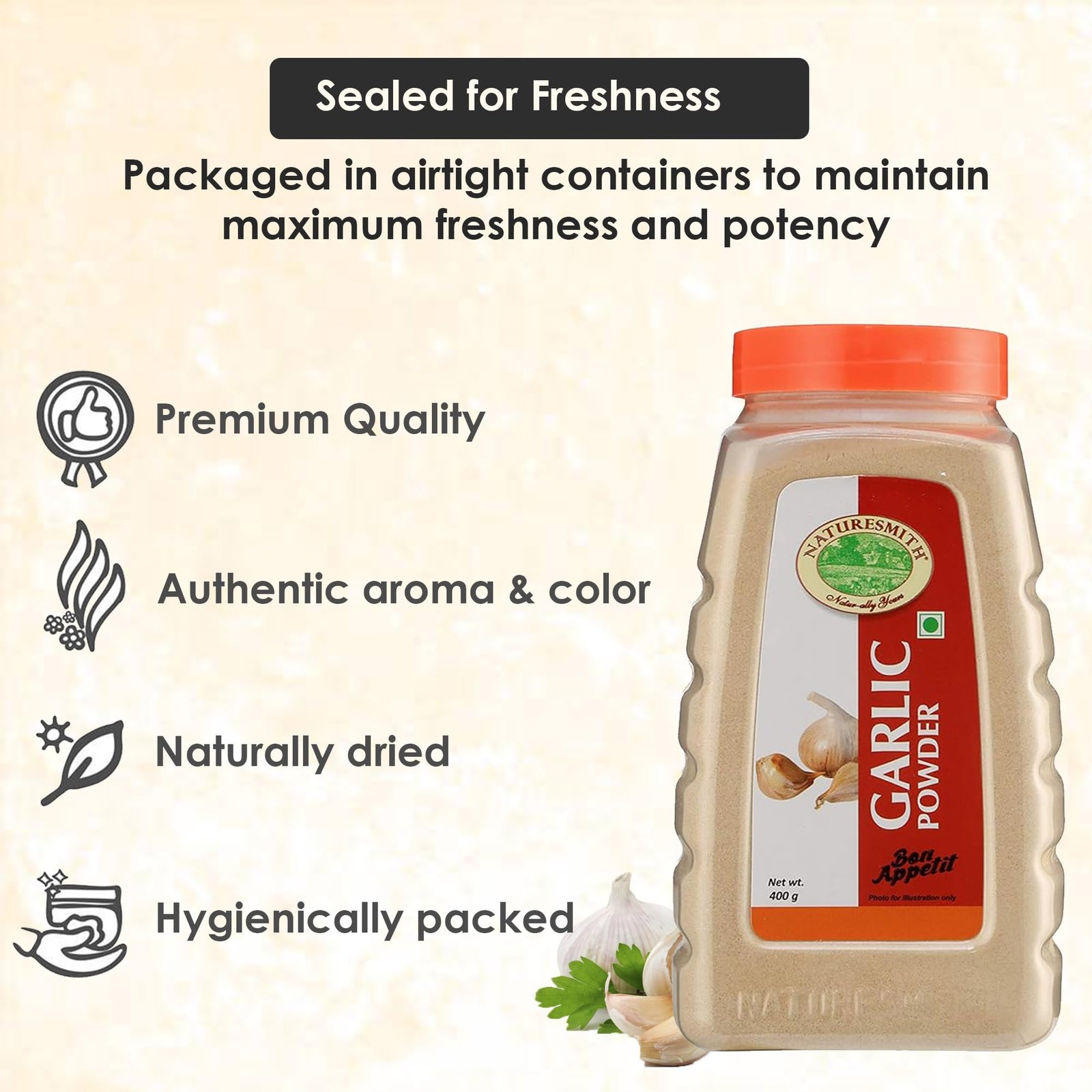 NATURESMITH Garlic Powder 400g Ready to Use Big Jar - Image 3