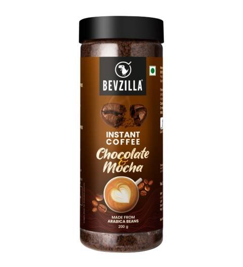 Chocolate & Mocha (Choco-Mocha) Instant Coffee Powder Jar – 200g | Arabica Beans with Chocolaty Twist | Perfect for Espresso, Latte & Cappuccino | Enjoy Hot & Cold Brews