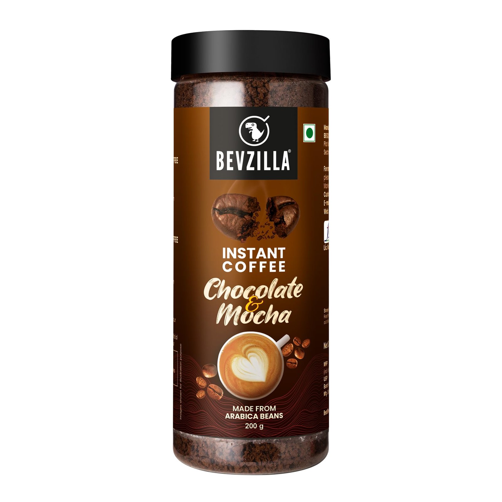 Chocolate & Mocha (Choco-Mocha) Instant Coffee Powder Jar – 200g | Arabica Beans with Chocolaty Twist | Perfect for Espresso, Latte & Cappuccino | Enjoy Hot & Cold Brews