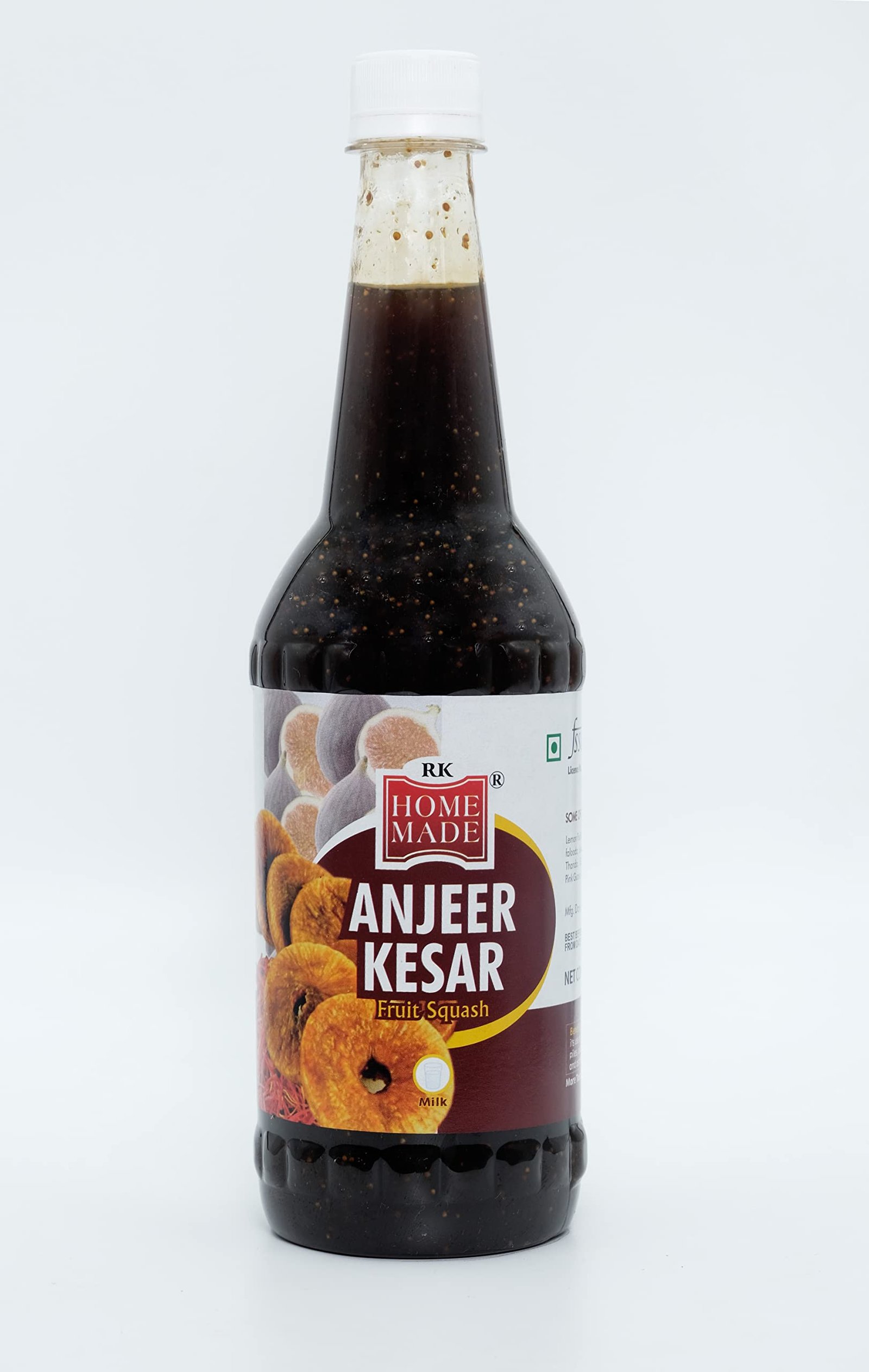 Anjeer Kesar Fruit Squash Syrup 750ml | Gluten-Free, Vegan & Low Fat Fig & Saffron Milk Sharbat Concentrate | Natural Fruit Drink Mix | Falooda, Milkshake, Dessert Topping | Homemade Style Health Drink - Image 2