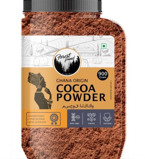 Forest Found 100% Pure Dark Cocoa Powder 900g | Unsweetened Natural Cacao for Baking, Cake, Chocolate Making & Smoothies | Rich Aroma, Gluten Free, Vegan & Keto Friendly Healthy Cocoa Powder