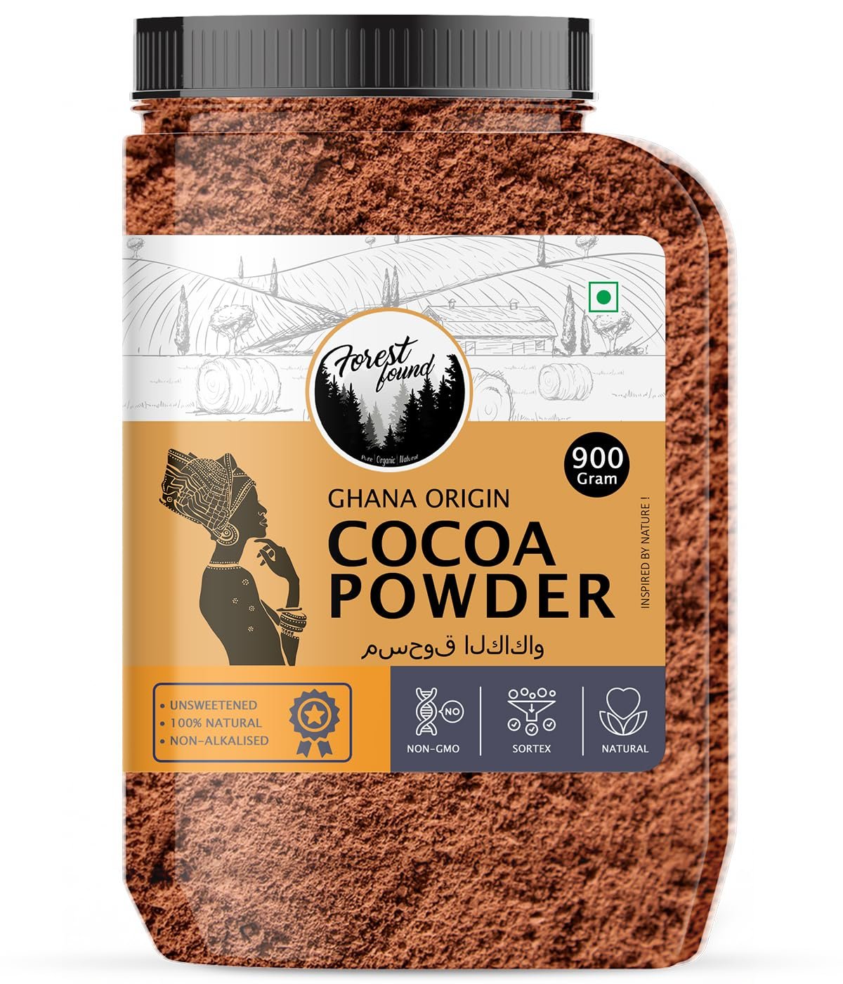 100% Pure Dark Cocoa Powder 900g | Unsweetened Natural Cacao for Baking, Cake, Chocolate Making & Smoothies | Rich Aroma, Gluten Free, Vegan & Keto Friendly Healthy Cocoa Powder