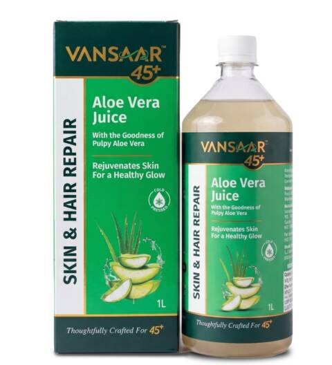 Aloe Vera Juice - 1L | For Glowing Skin & Healthy Hair | 100% Natural, Cold Pressed with Pulp
