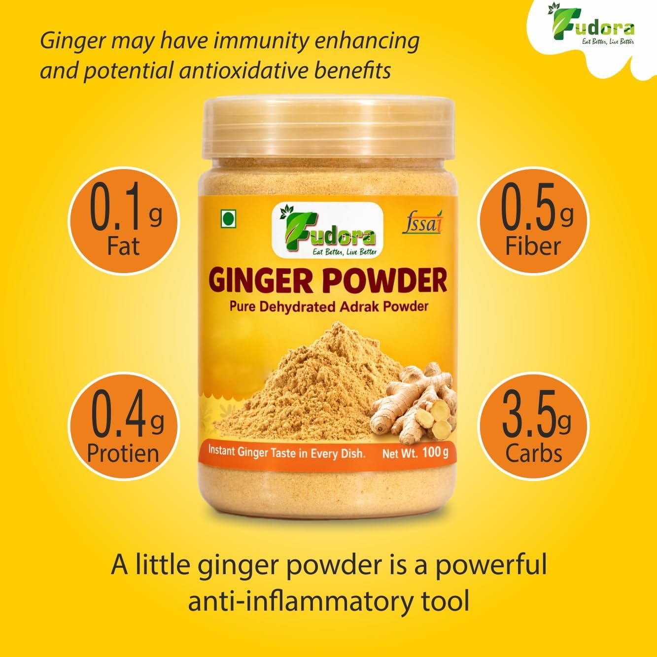 Ginger Powder | Dehydrated Adrak Powder for Cooking | Fine Ground Dry Ginger Powder | Spice for Tea, Curry, Baking, Herbal Drink, Seasoning | Natural Kitchen Ingredient (500gm, Ginger Powder) - Image 7