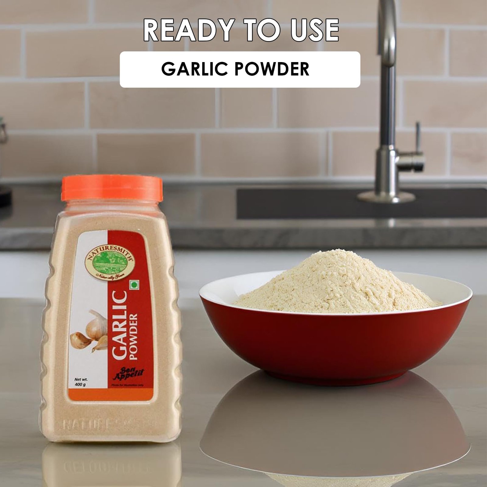 NATURESMITH Garlic Powder 400g Ready to Use Big Jar - Image 2