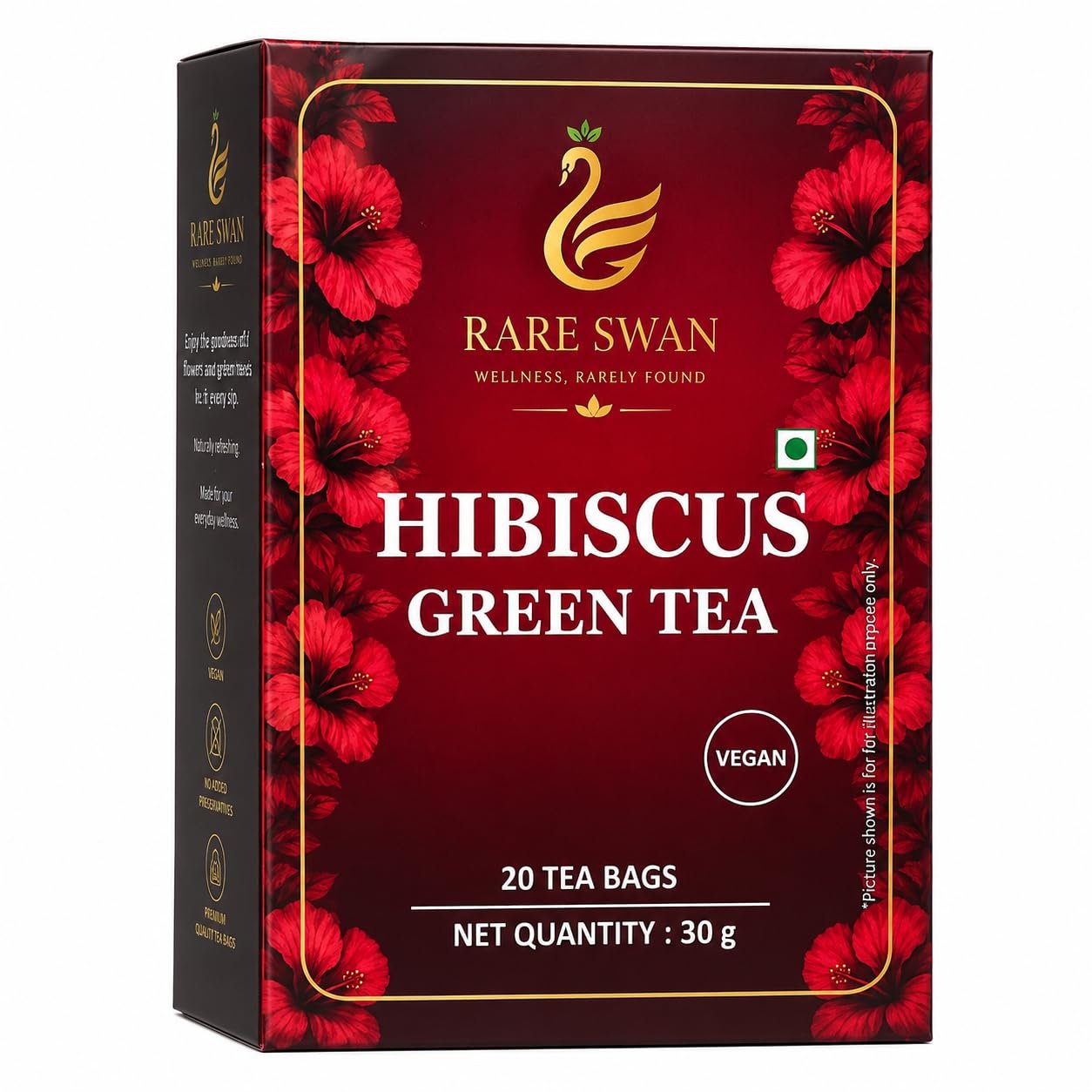 Hibiscus Green Tea 30g | Hibiscus Flower & Green Tea Blend | Floral & Refreshing Infusion | Vegan | No Added Preservatives