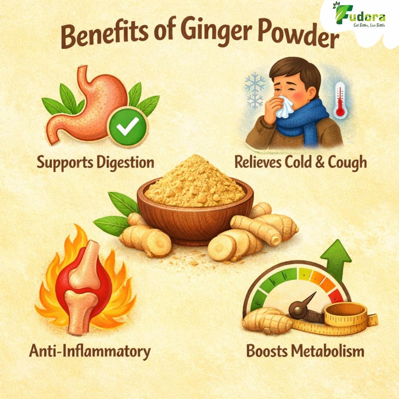 Ginger Powder | Dehydrated Adrak Powder for Cooking | Fine Ground Dry Ginger Powder | Spice for Tea, Curry, Baking, Herbal Drink, Seasoning | Natural Kitchen Ingredient (500gm, Ginger Powder) - Image 5