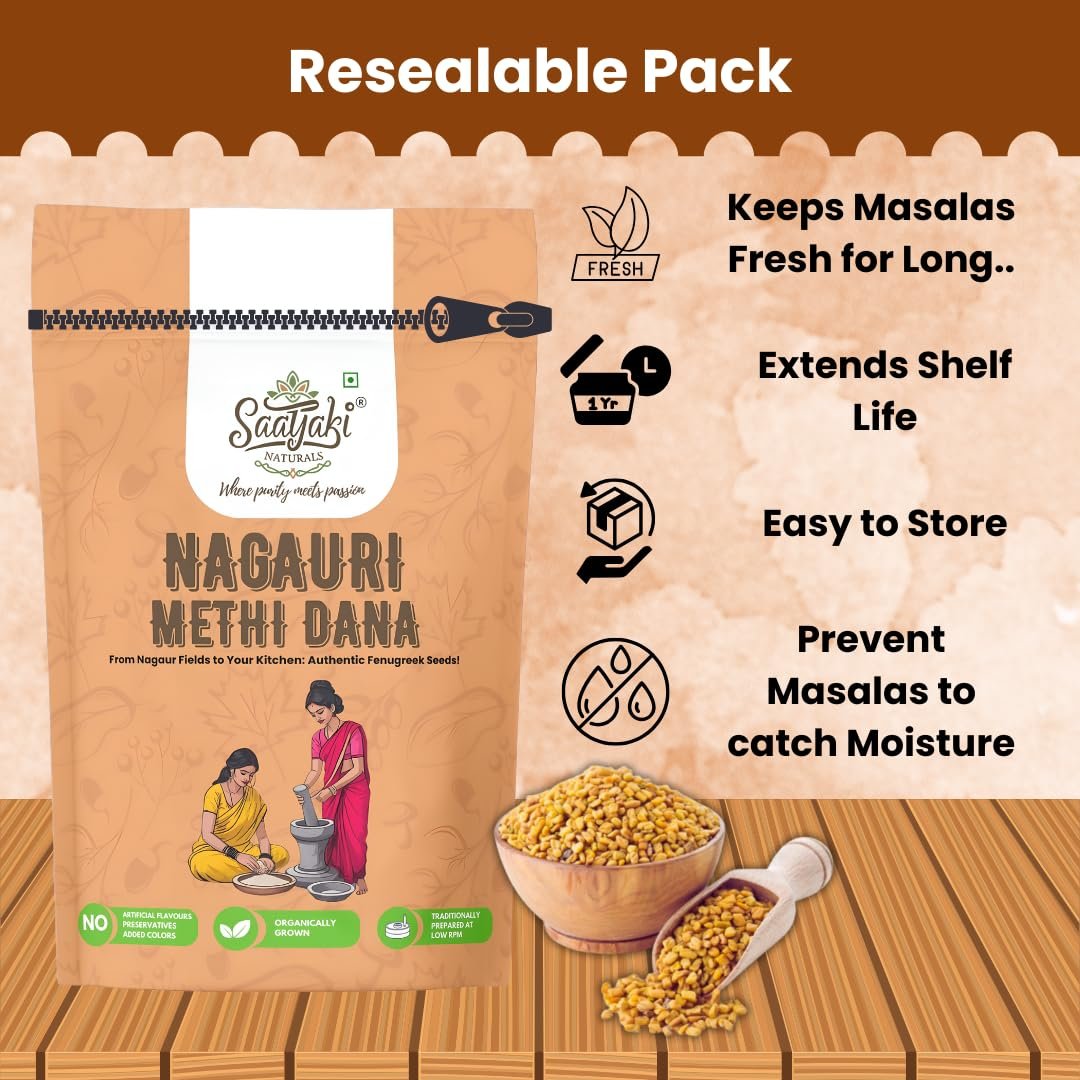 Organic Methi Seeds - 500gm | Preimium Quality Fenugreek Seeds | Sabut Methi Dana | Menthulu Seeds | Vendayam |Hygenically Packed and Perfect for Daily Cooking, Tadka and Pickles - Image 5