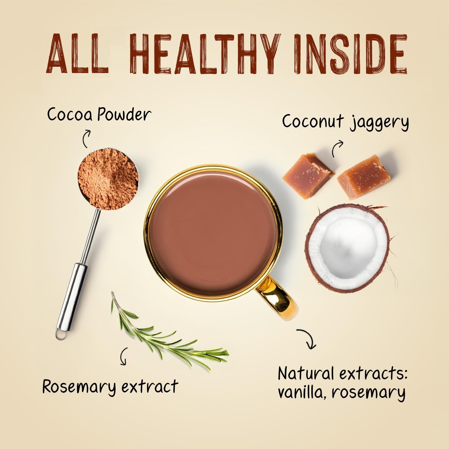 Hot Chocolate Mix Powder, 200g | Refined SUGAR FREE | All Natural, REAL Cocoa without sugar, sweetened with Coconut Jaggery | Choco powder for Milk, Cold & hot shakes | No Preservatives - Image 3