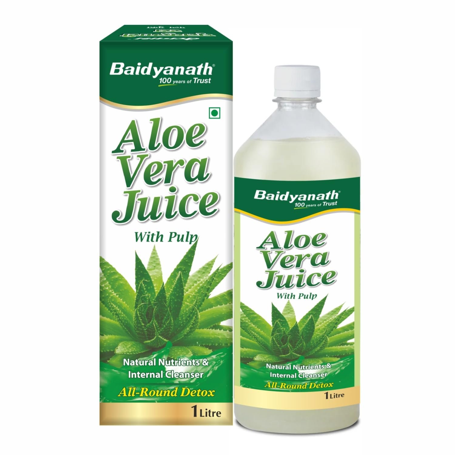 Aloe Vera Juice 1L | Pure Organic Aloevera Juice with Natural Enzymes & Antioxidants | Helps in Gut Health, Skin Nourishment | No Added Sugar