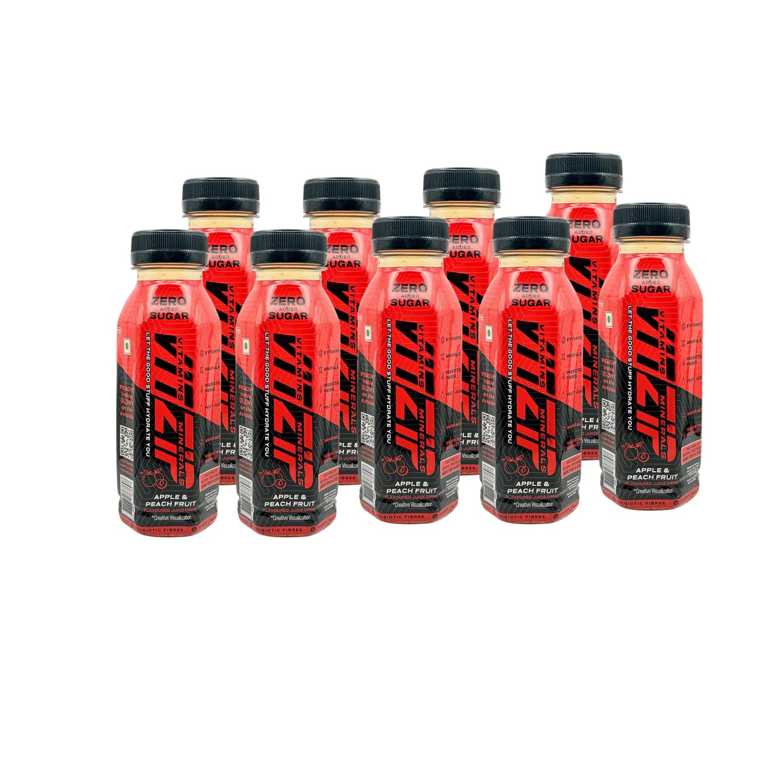Apple & Peach Fruit Drink Pack of 9| Zero Added Sugar Refreshing Beverage | Enriched with Vitamins & Minerals | Source of Prebiotic Fibre | Healthy Fruit Drink for Daily Refreshment