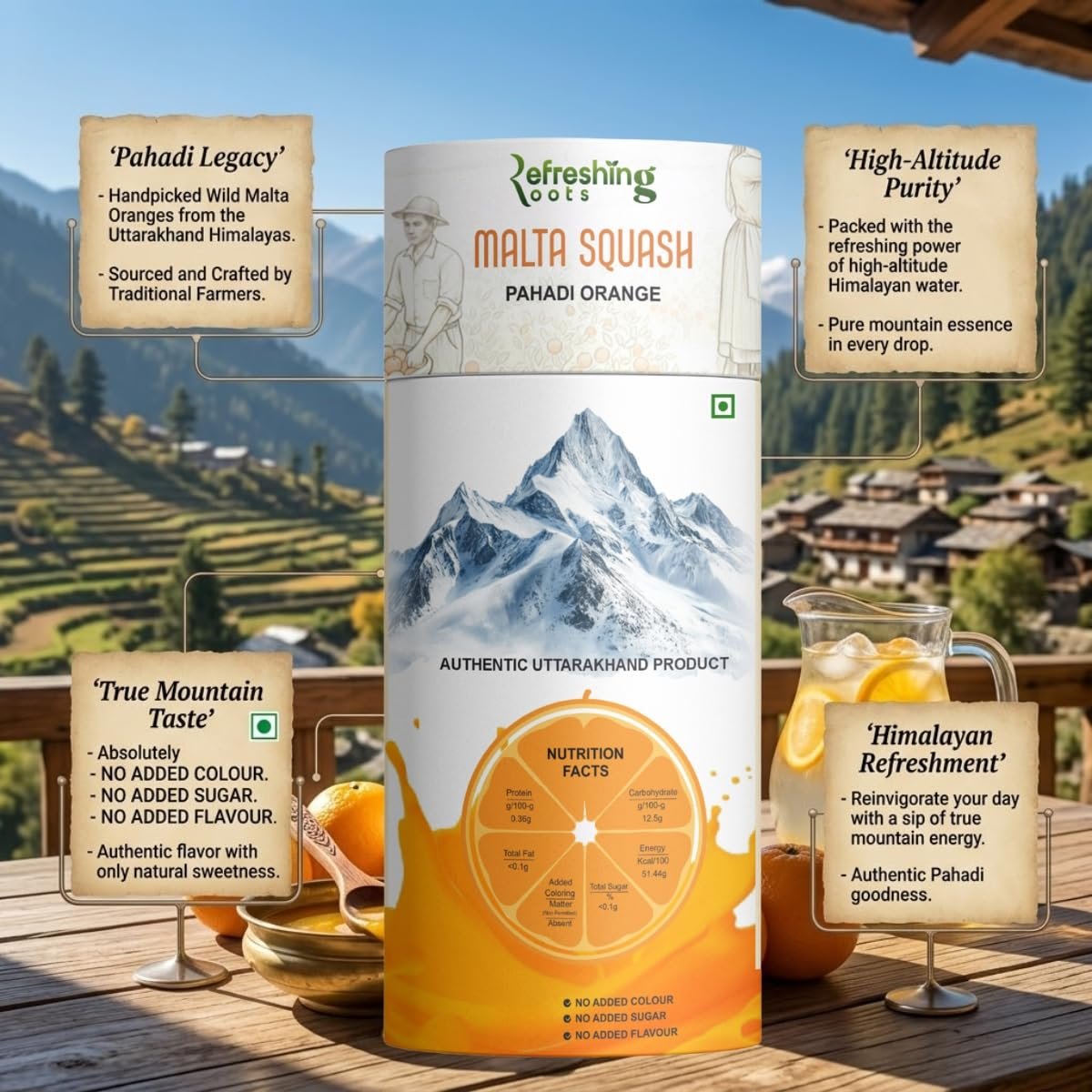 WILD ORANGE (MALTA) SQUASH 750 ML PACK | ORGANIC | AUTHENTIC TASTE | NO ADDED SUGAR | NO ARTIFICAL COLORS | RICH IN VIT-C | ORANGE JUICE - Image 4