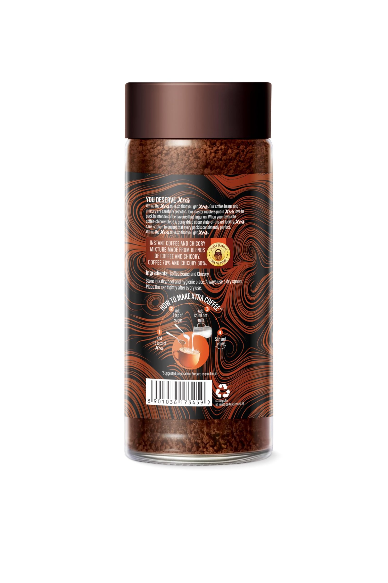 XTRA Instant Coffee Powder | 200g Jar | 30% Chicory and 70% Robusta Coffee | Medium Roast Instant Coffee | Granulated Instant Coffe - Image 6