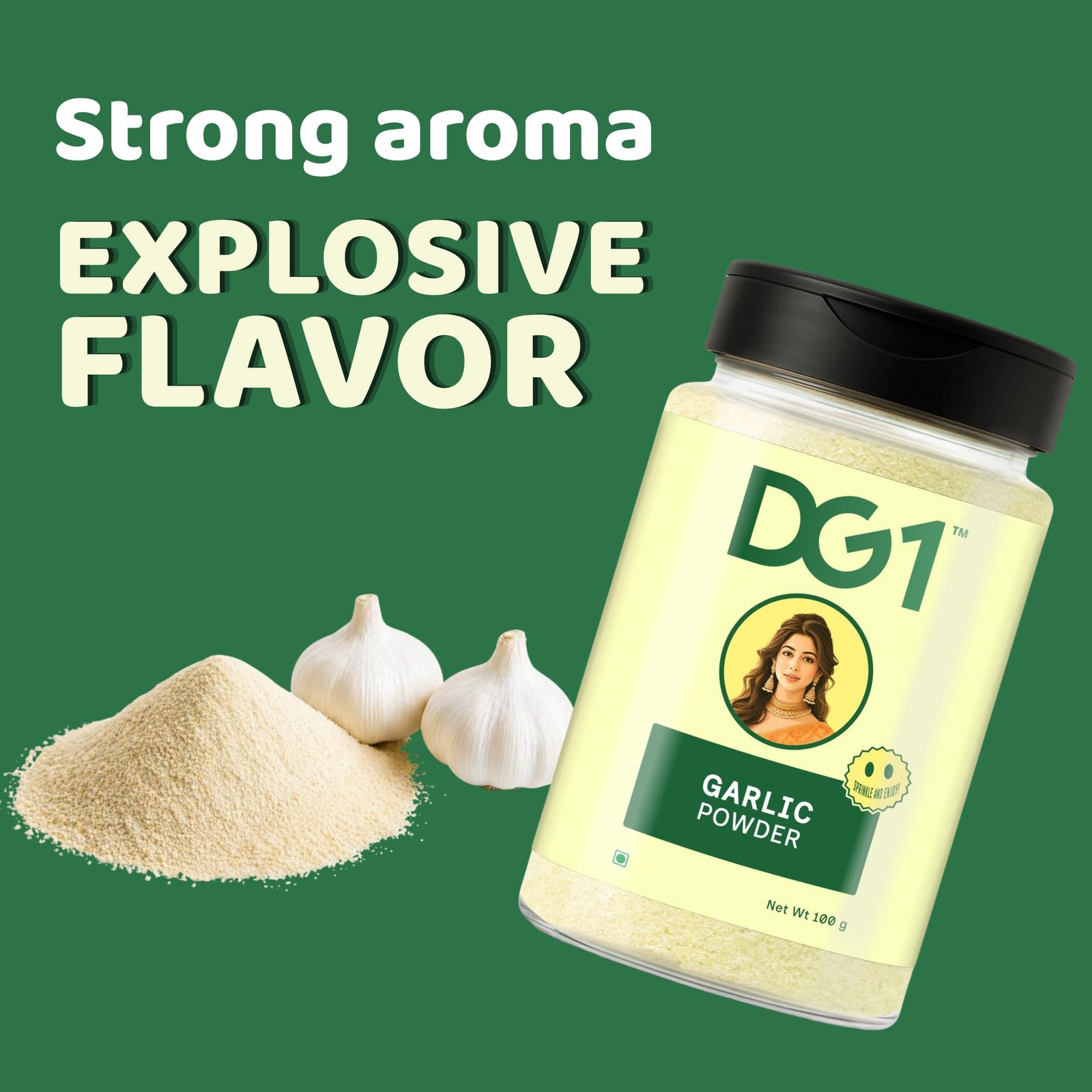 Garlic Powder | Freeze Dried Garlic Seasoning for Pizza, Pasta, Curry & Cooking | Ready to Use Lahsun Powder | 100g - Image 2
