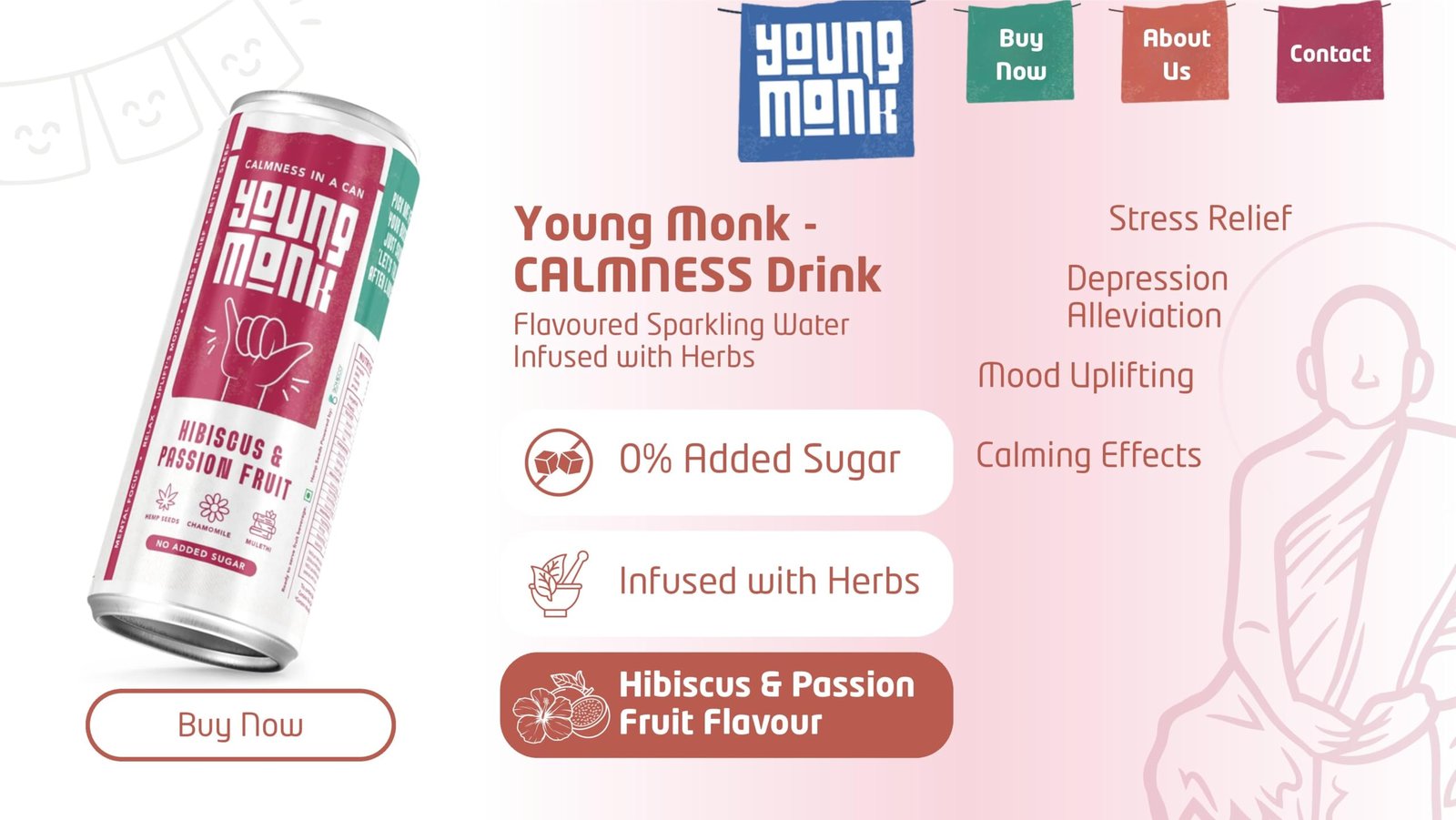 Calmness Drink Hibiscus & Passion Fruit Flavour | Ready to Drink Refreshing Beverage | Zero Added Sugar | Floral Hibiscus with Tropical Passion Taste | for Home & Travel (Pack 12) - Image 2