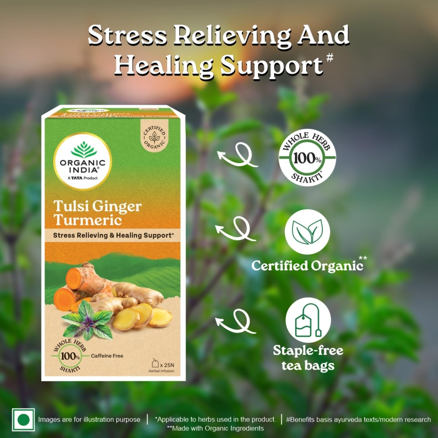 A TATA Product Tulsi Ginger Turmeric - 25 Tea Bags, Boosts Immunity, Supports Healing & Recovery, Rich in Antioxidants, Made with Tulsi, Turmeric, Cinnamon, and Pepper - Image 4