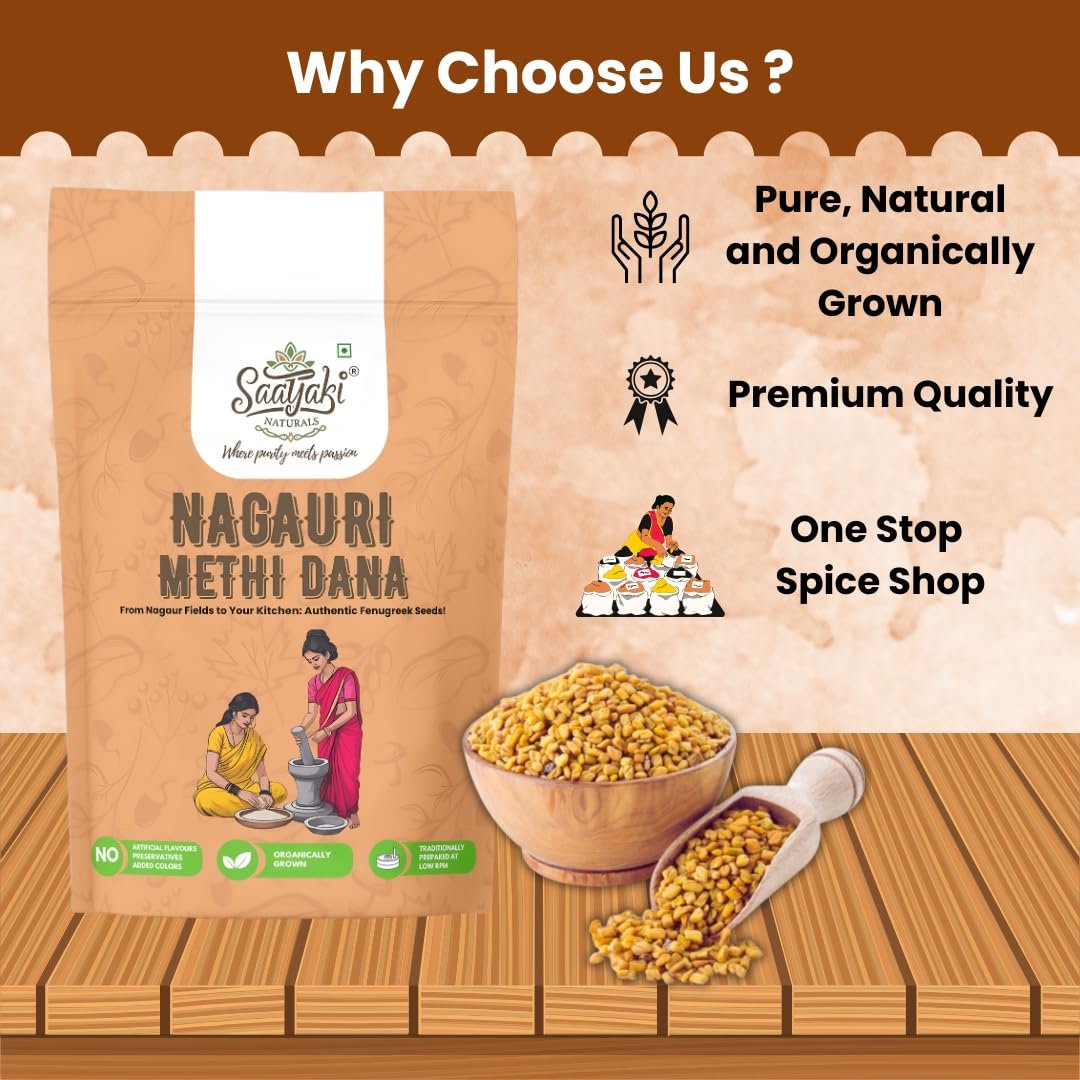 Organic Methi Seeds - 500gm | Preimium Quality Fenugreek Seeds | Sabut Methi Dana | Menthulu Seeds | Vendayam |Hygenically Packed and Perfect for Daily Cooking, Tadka and Pickles - Image 3