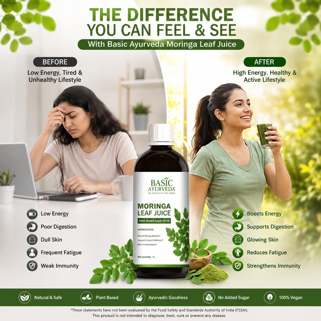 Moringa Leaf Juice 500ml | Sahjan (Sounjana) Herbal Health Drink | Natural Plant-Based Dietary Supplement | Immunity Booster - Image 9