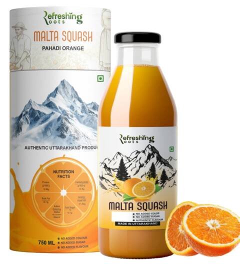 REFRESHING ROOTS WILD ORANGE (MALTA) SQUASH 750 ML PACK | ORGANIC | AUTHENTIC TASTE | NO ADDED SUGAR | NO ARTIFICAL COLORS | RICH IN VIT-C | ORANGE JUICE