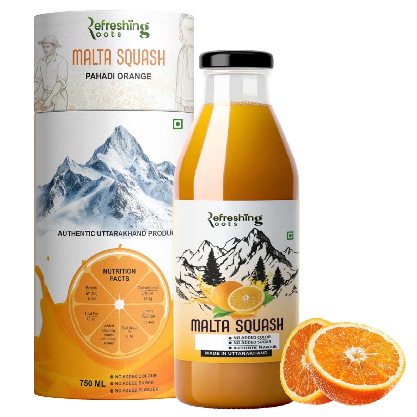 WILD ORANGE (MALTA) SQUASH 750 ML PACK | ORGANIC | AUTHENTIC TASTE | NO ADDED SUGAR | NO ARTIFICAL COLORS | RICH IN VIT-C | ORANGE JUICE