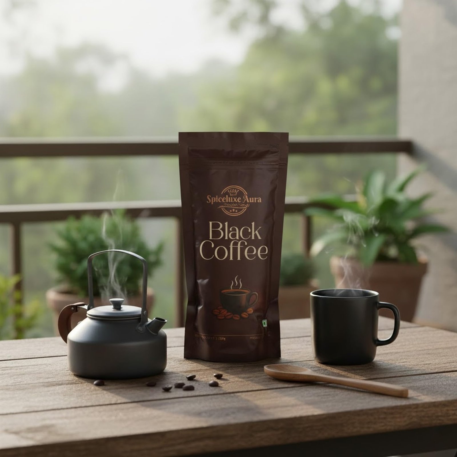 Black Coffee Powder, Premium Roasted Coffee Beans, Bold Rich Flavor, 200g, Natural Energy Boost with Antioxidants - Image 5