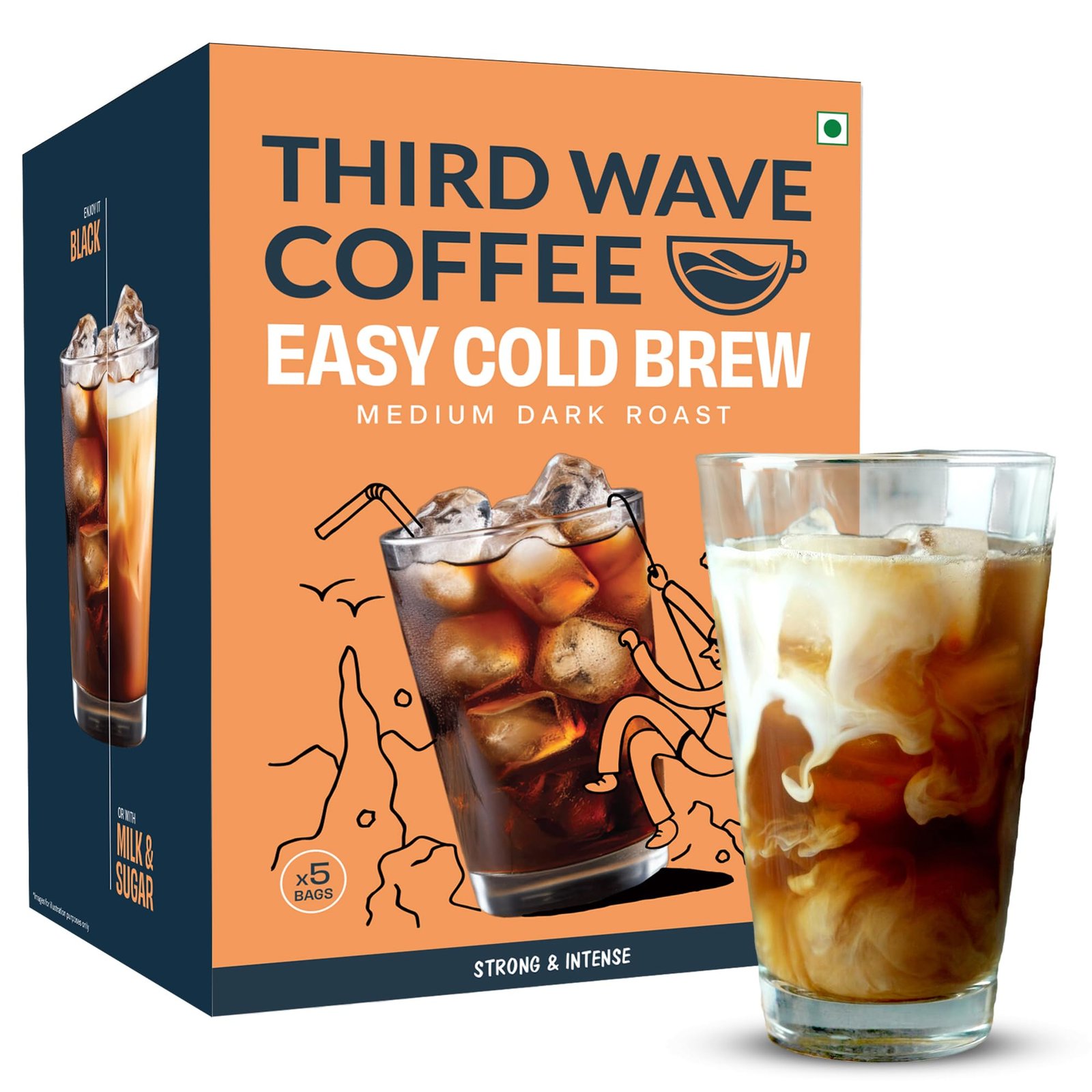 Cold Brew Bags | 100% Arabica | Medium Dark Roast | Pack of 5 | 5 * 50 grams