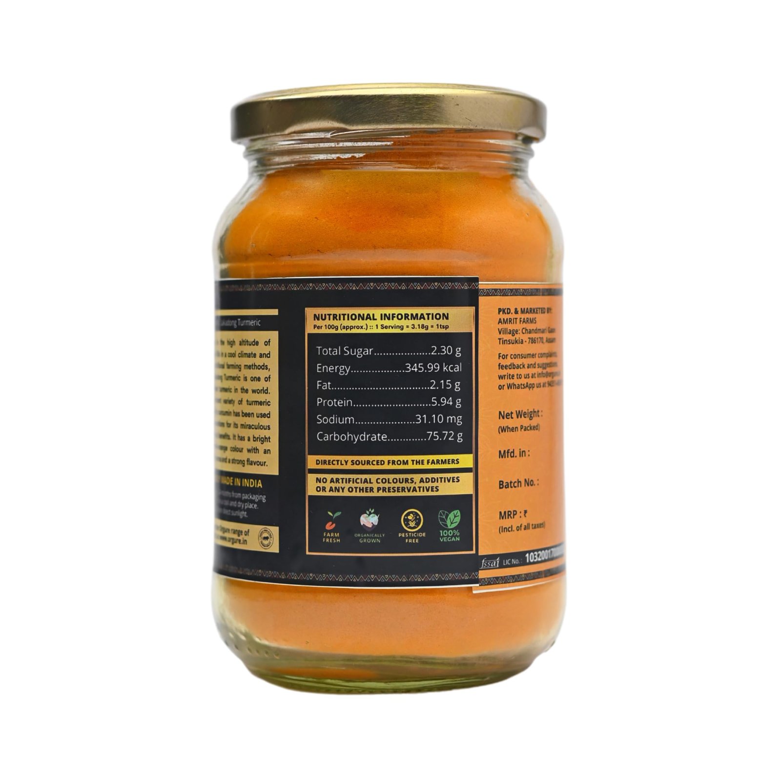 Lakadong Turmeric Powder | Certified High Curcumin | Hand-Harvested & Sun-Dried | Naturally Grown in Meghalaya | Pure & Authentic | Glass Jar | 500g - Image 5