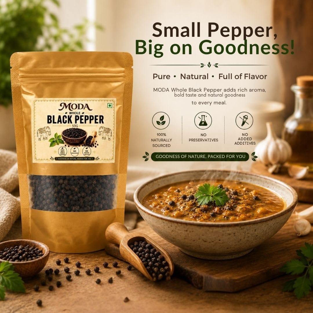 Black Pepper | kali Mirch Whole 100 GM | Premium Black Pepper Whole | Natural Sabut Kali Mirch | Fresh Aromatic Spice for Cooking, Seasoning & Everyday Kitchen Use - Image 5