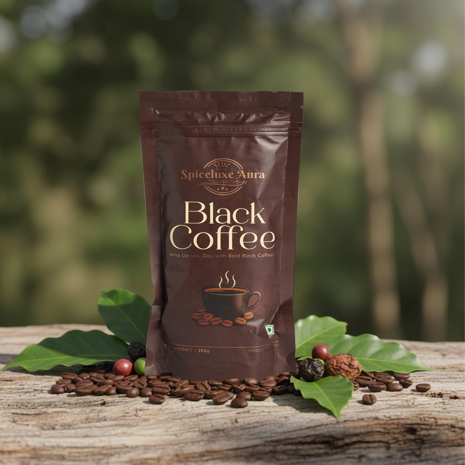Black Coffee Powder, Premium Roasted Coffee Beans, Bold Rich Flavor, 200g, Natural Energy Boost with Antioxidants - Image 3