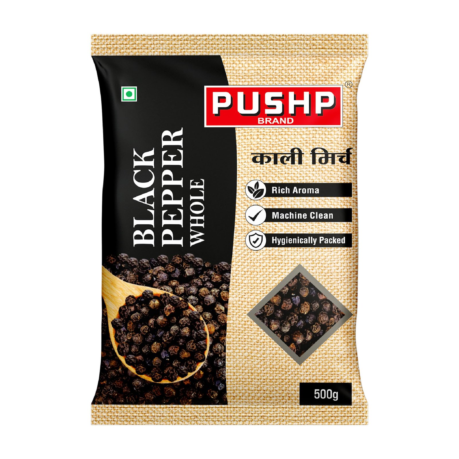 Whole Black Pepper | 500 g Pouch | Natural Kali Mirch whole | Premium Spices for Everyday Cooking Pure & Aromatic | Pack of 1
