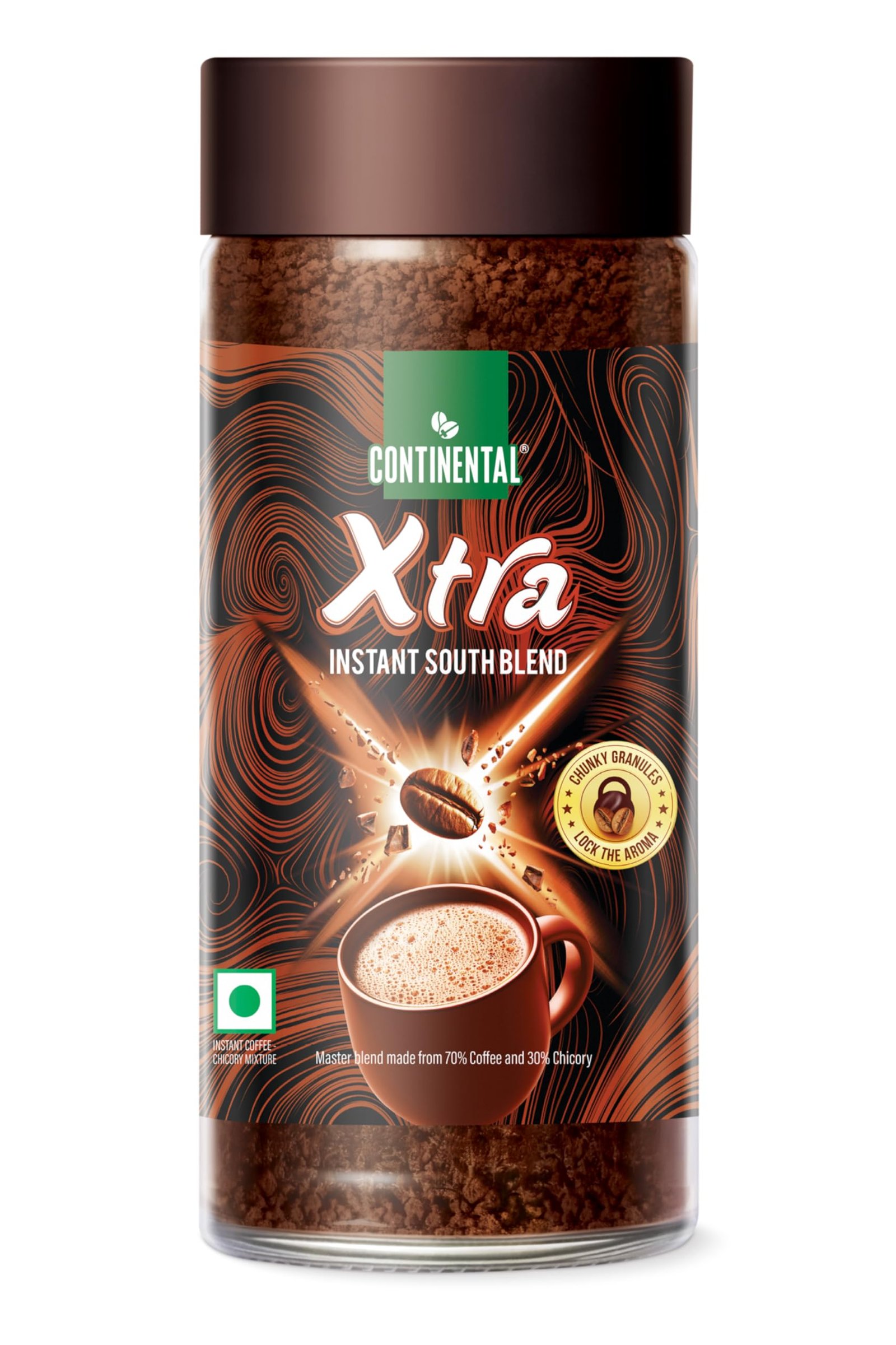 XTRA Instant Coffee Powder | 200g Jar | 30% Chicory and 70% Robusta Coffee | Medium Roast Instant Coffee | Granulated Instant Coffe