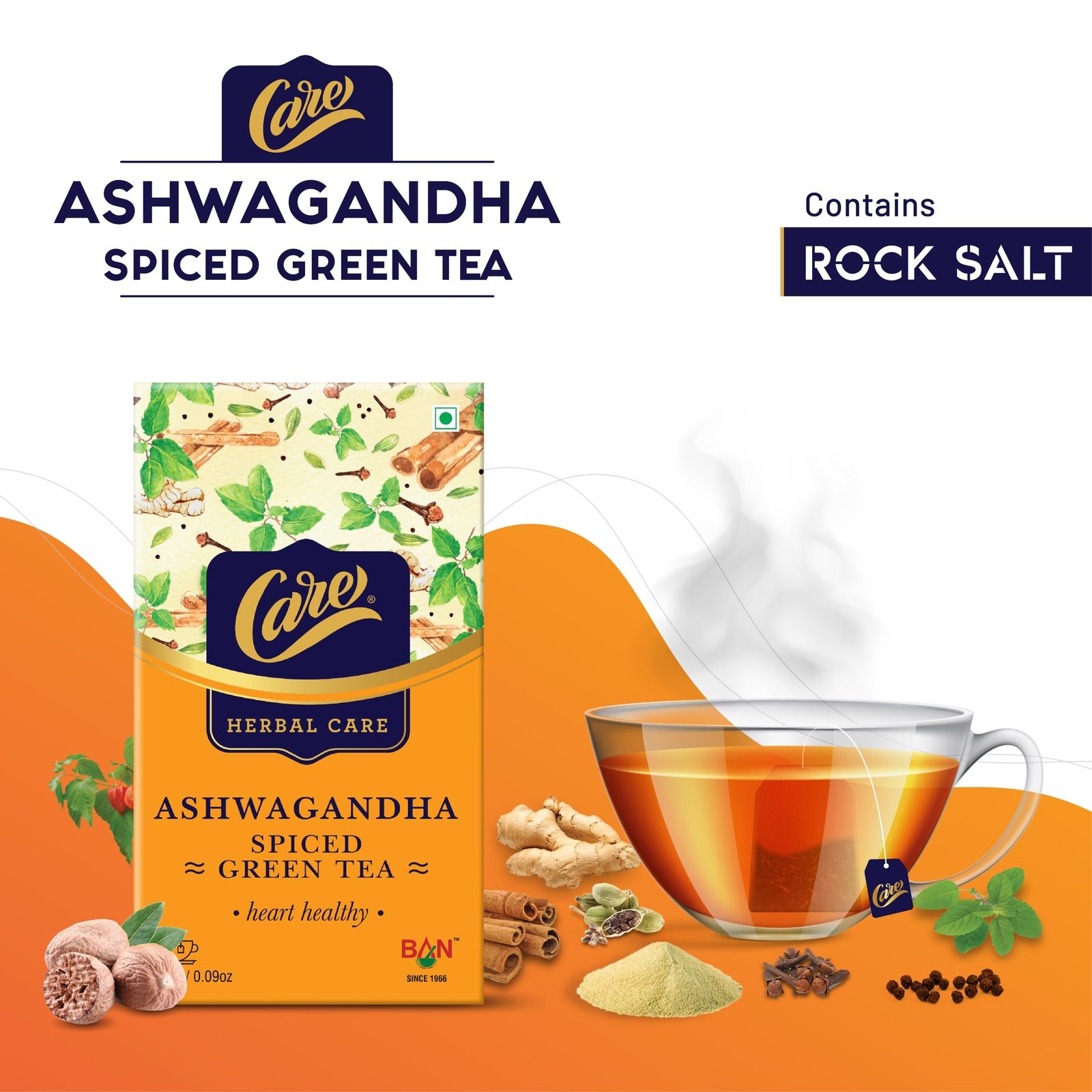 Ashwagandha Spiced Green Tea with Tulsi Ginger & Cinnamon | Ayurvedic Herbal Tea for Immunity Booster, Stress Relief & Detox | Organic Desi Kahwa | Wellness Green Tea Bags | 25 Tea Bags - Image 3