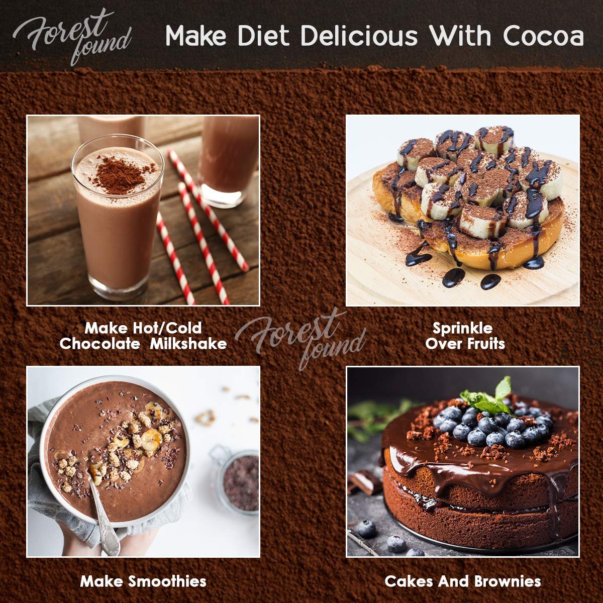 100% Pure Dark Cocoa Powder 900g | Unsweetened Natural Cacao for Baking, Cake, Chocolate Making & Smoothies | Rich Aroma, Gluten Free, Vegan & Keto Friendly Healthy Cocoa Powder - Image 4