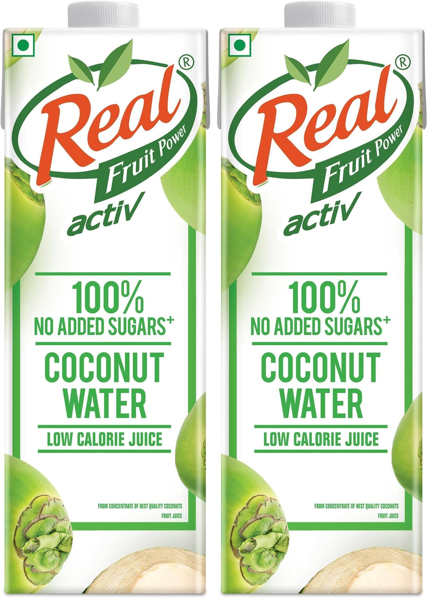Real Activ Coconut Water Tetrapack - 1L | Hydrating Coconut Water with Health Benefits | No Added Flavour & Sugars | Tasty and Nutritious (Pack of 2)