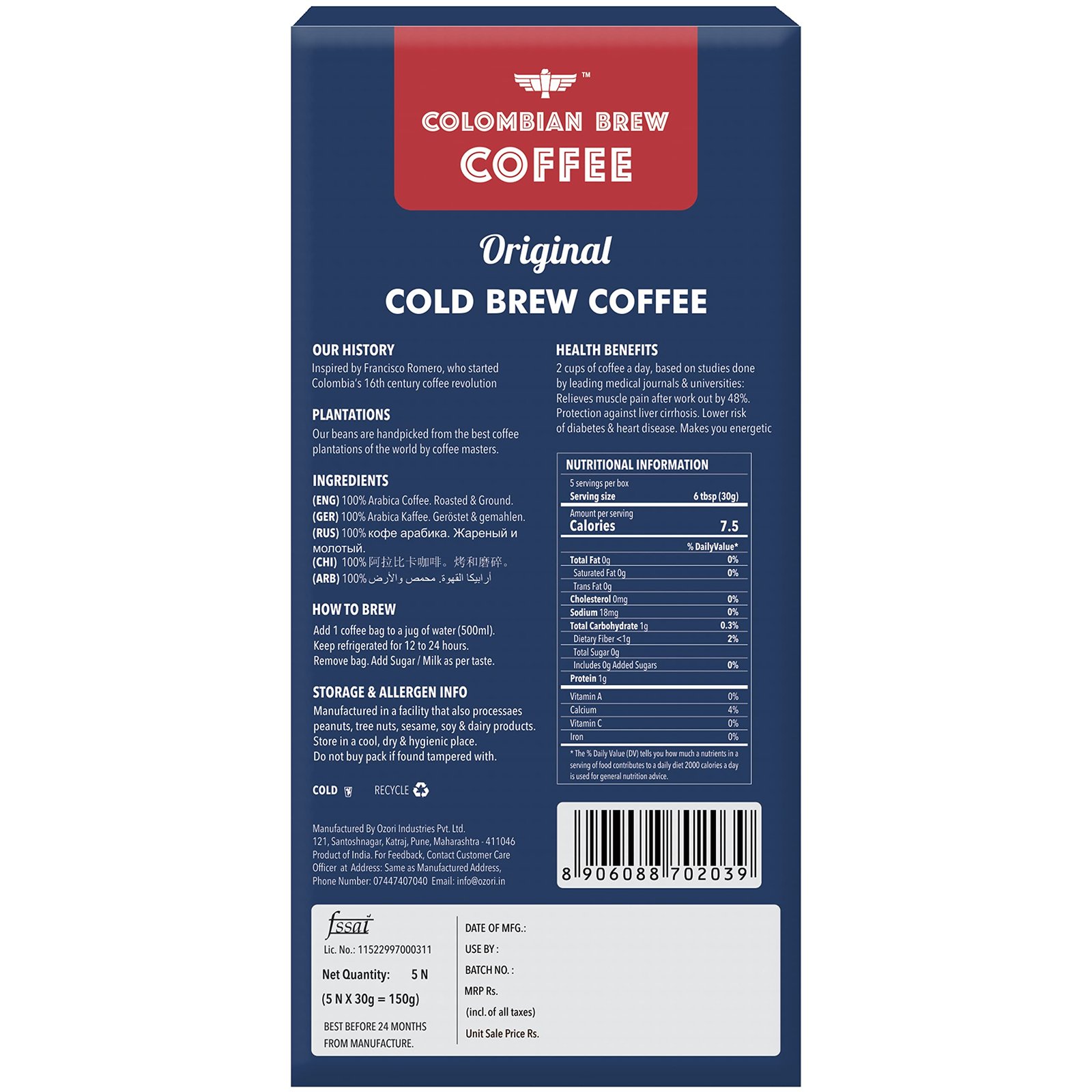 Arabica Original Cold Brew 5 Brew Bags, 20 Cups - Image 3