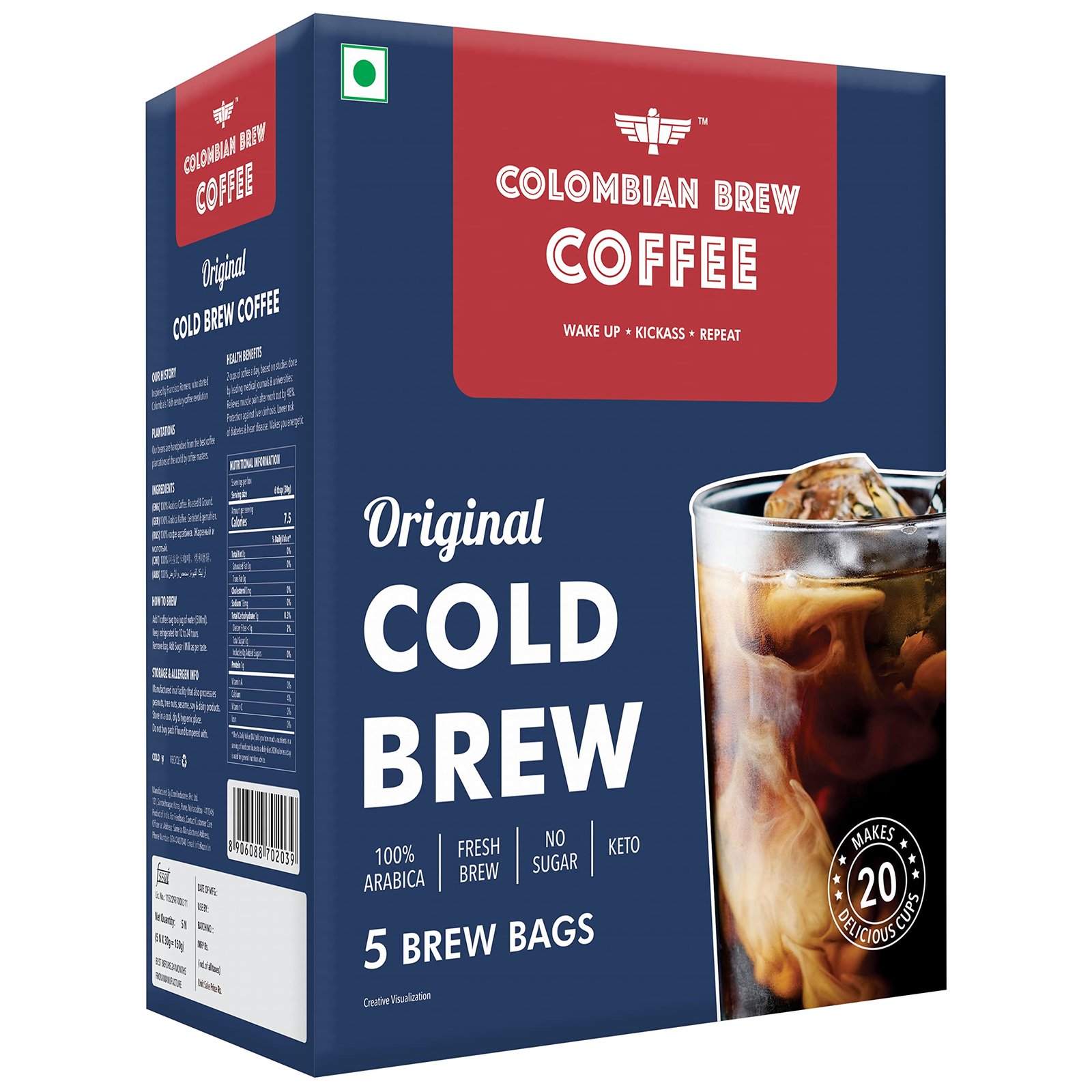 Arabica Original Cold Brew 5 Brew Bags, 20 Cups - Image 2