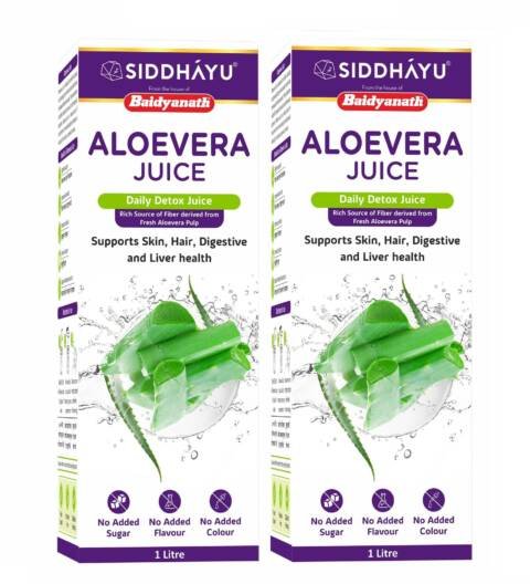Aloe Vera juice with Pulp, All Natural tonic for Immunity, Better digestion and Glowing Skin, 1L (Pack of 2)