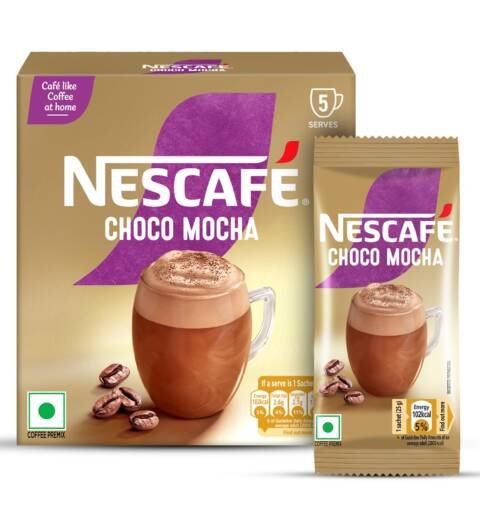 Nescafé Choco Mocha Instant Coffee Premix, 125g, (5 Sachets x 25 g)