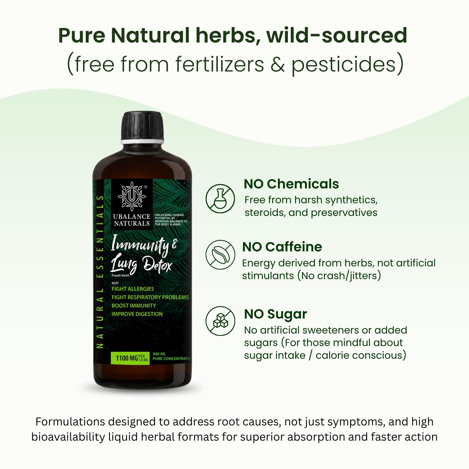 Immunity & Lung Detox | 5 Ayurvedic Herbs liquid | 500ml - Image 3