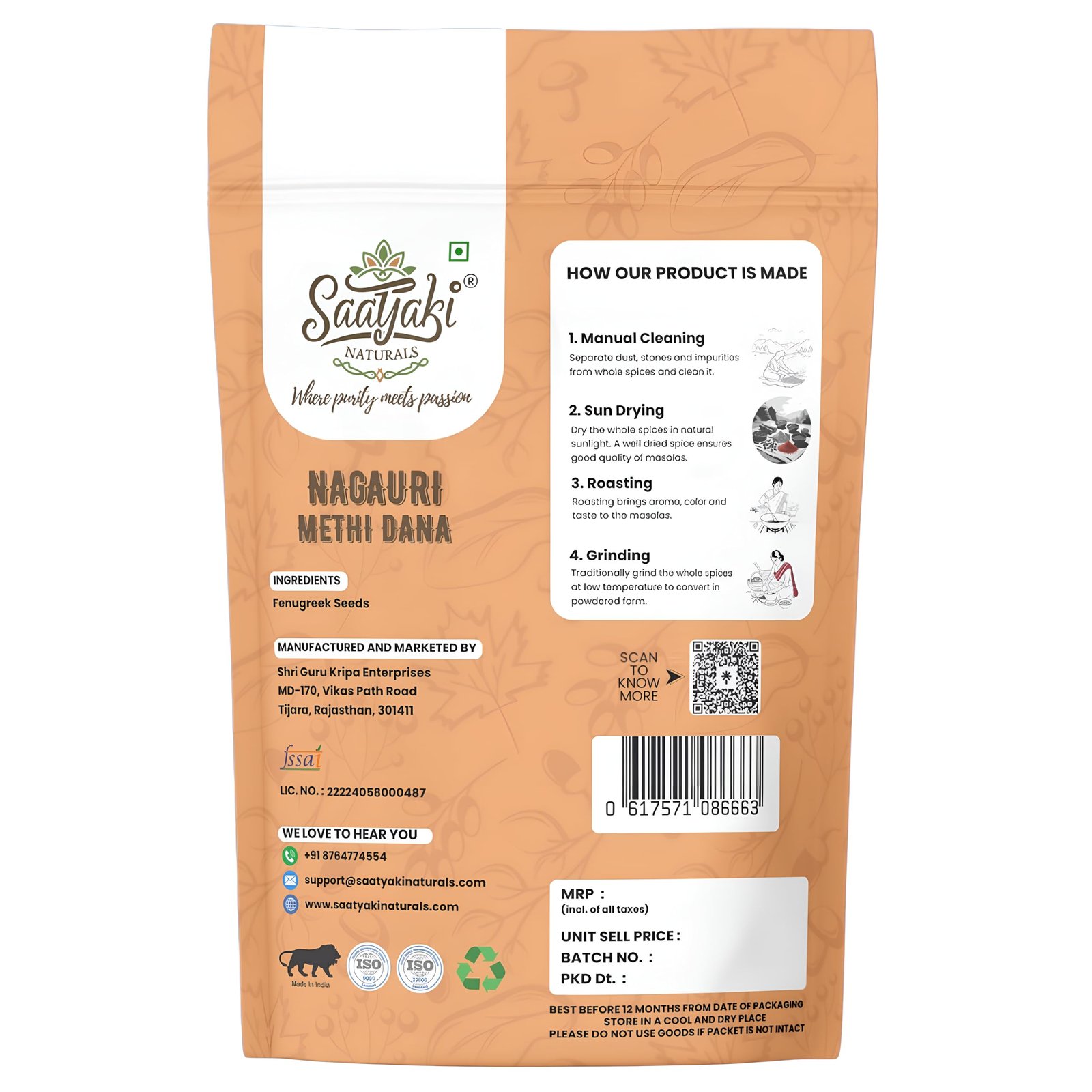 Organic Methi Seeds - 500gm | Preimium Quality Fenugreek Seeds | Sabut Methi Dana | Menthulu Seeds | Vendayam |Hygenically Packed and Perfect for Daily Cooking, Tadka and Pickles - Image 2