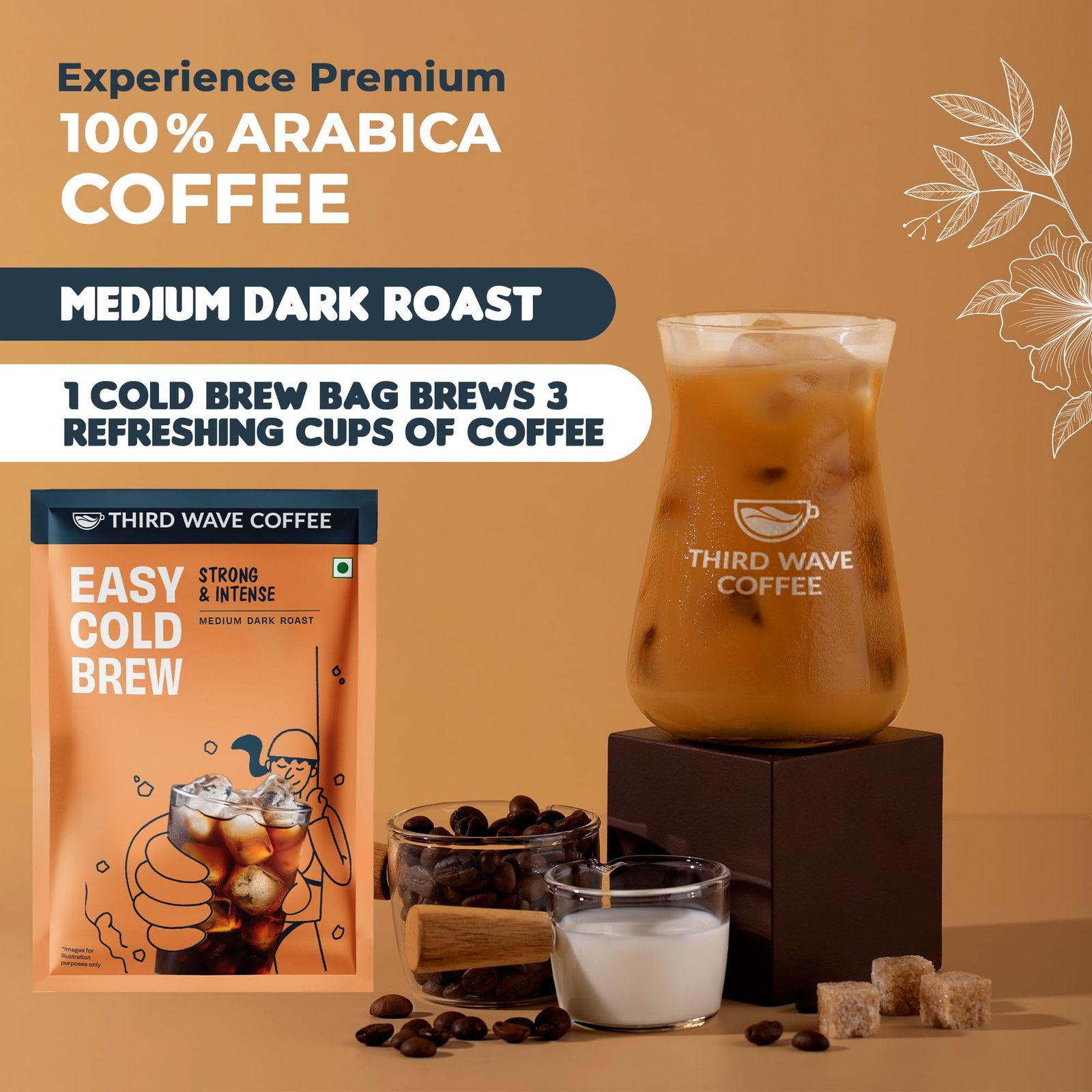 Cold Brew Bags | 100% Arabica | Medium Dark Roast | Pack of 5 | 5 * 50 grams - Image 3
