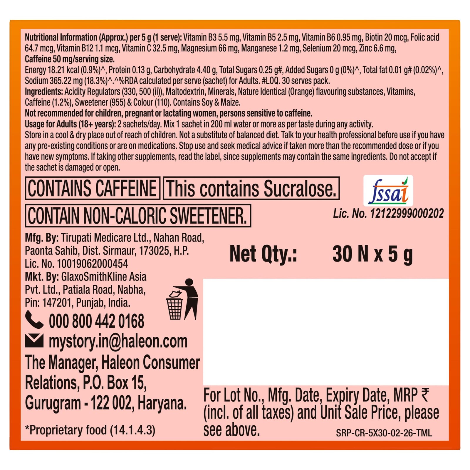 Recharge Energy Drink Mix with Vitamins & Minerals | For Energy, Hydration & Immunity | Vit. C, Vit. B12, Electrolytes, Magnesium, Biotin, Zinc & More | Orange Flavour - Pack of 30 Sachets - Image 4